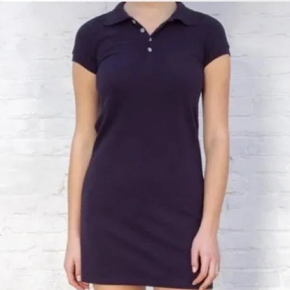 Brandy Melville petite Navy quarter button up dress